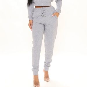 FASHION NOVA FRENCH TERRY HEATHER GREY JOGGER